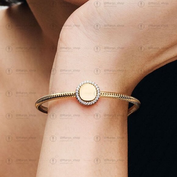 Pandora Engravable Sparkling Button Charm|Pendant - Picture 2 of 2